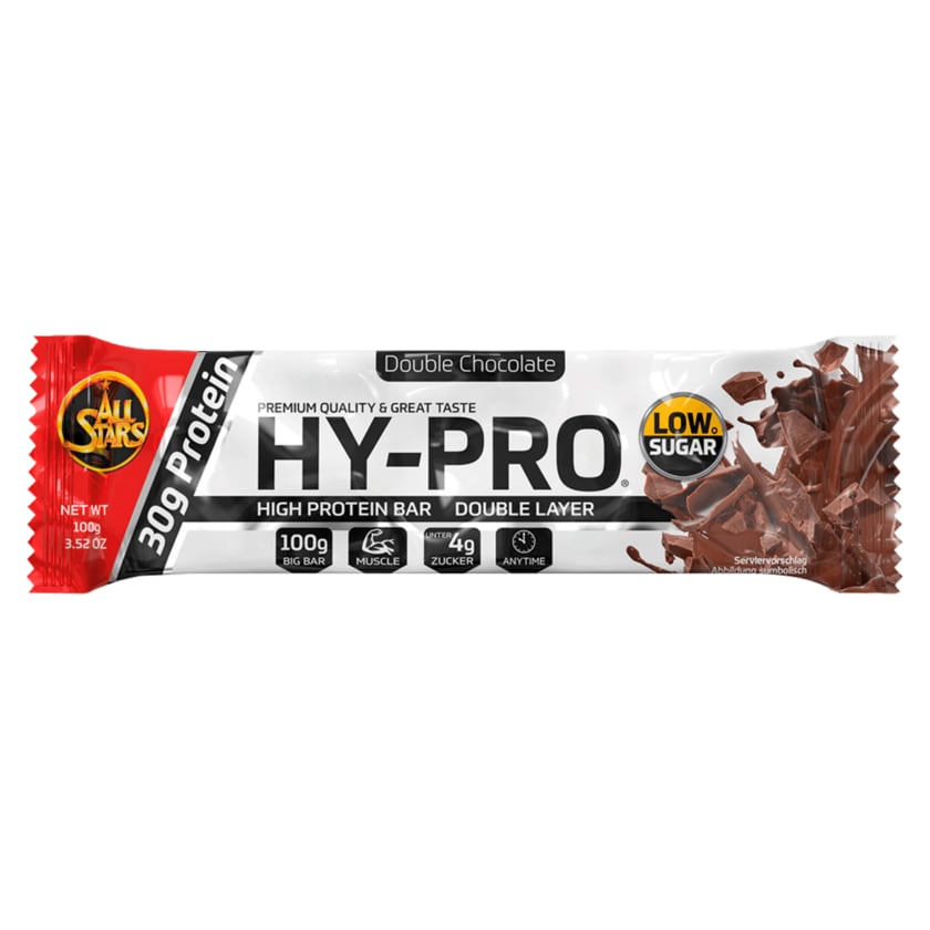 All Stars Hy-Pro High Protein Bar Double Chocolate 100g